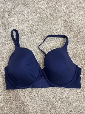 Victoria's Secret Body By Victoria Lined Perfect Coverage Bra 34D Navy Blue